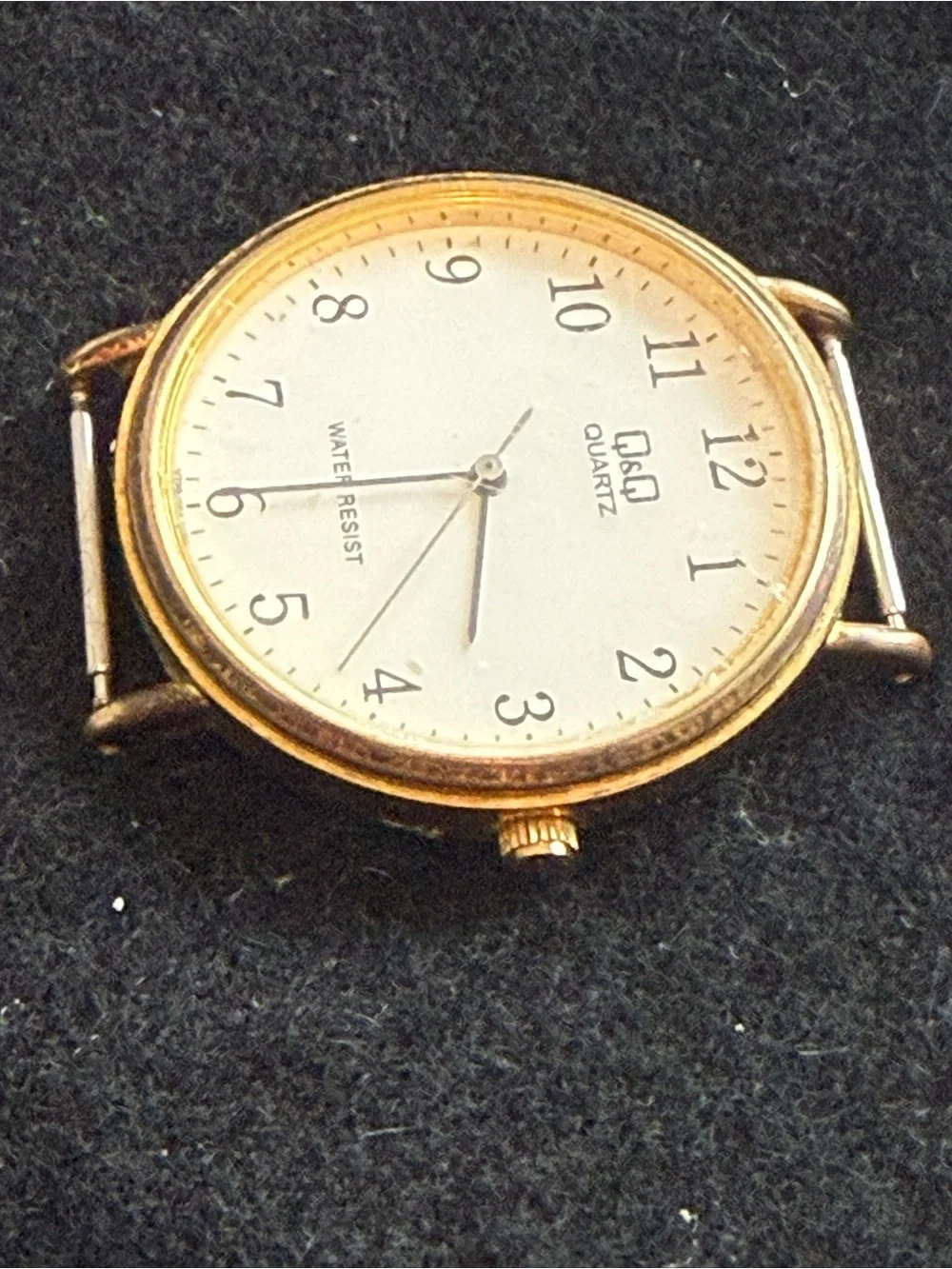 Q&Q CITIZEN Watch Face Gold Tone NO BAND 35mm Case 3 Bar Water Resistant Quartz.